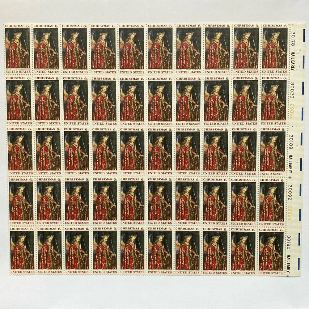 Christmas Stamp 1968 Van Eyck National Gallery of Art 6 Cent Sheet of 50 Mint